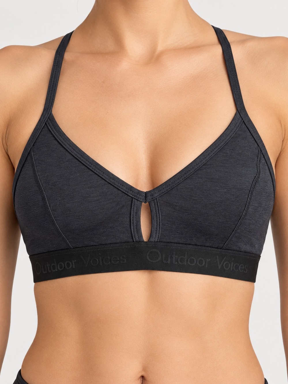 Outdoor Voices Charcoal Blue Racerback Sports Bra S
